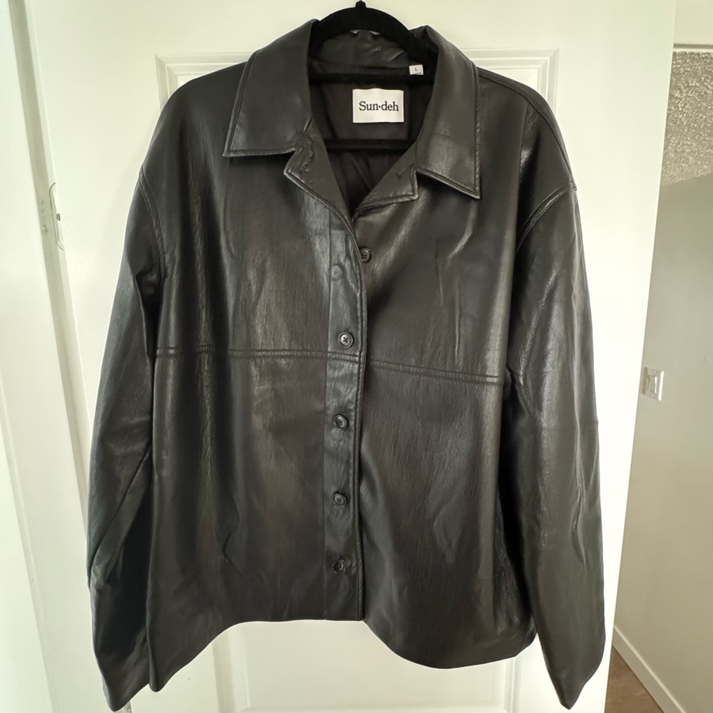 Aritzia Black Vegan Leather Jacket